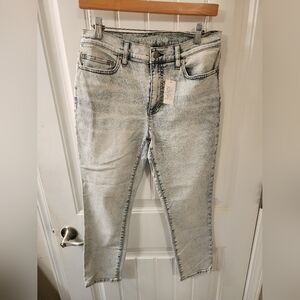 Lands’ End High Rise Slim Ankle Jeans Size 10 Petite Acid Wash NWT